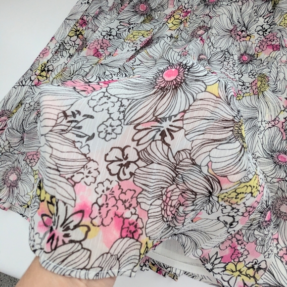 Tommy Hilfiger Women's (Size 6) Multicolored Floral Pleated Flowy A-Line Skirt - Picture 9 of 15